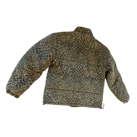 Urban Outfitters Animal Print Puffer Jacket Full Zip Snap Pockets Large - Picture 6 of 15